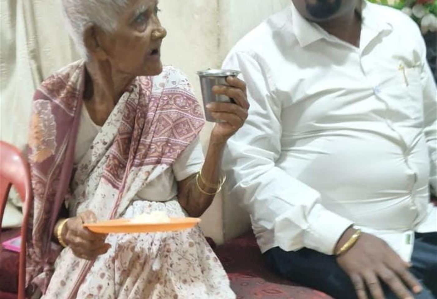 The founder meeting a woman supported by the trust